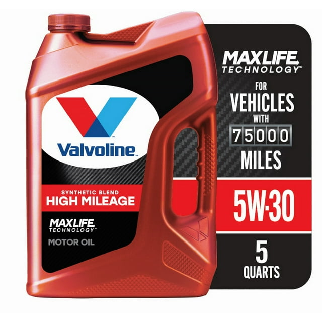 Valvoline High Mileage with MaxLife Technology SAE 5W-30 Synthetic Blend Motor Oil 5 QT