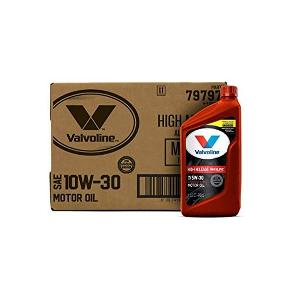 Valvoline MaxLife High Mileage Synthetic Blend Motor Oil 10W-40, 1 qt (6 pack)