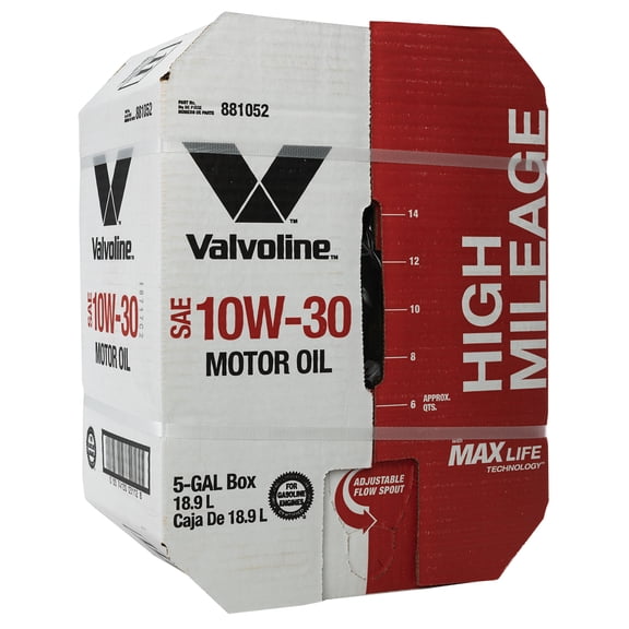 Valvoline High Mileage with MaxLife Technology Motor Oil 5 GA Box