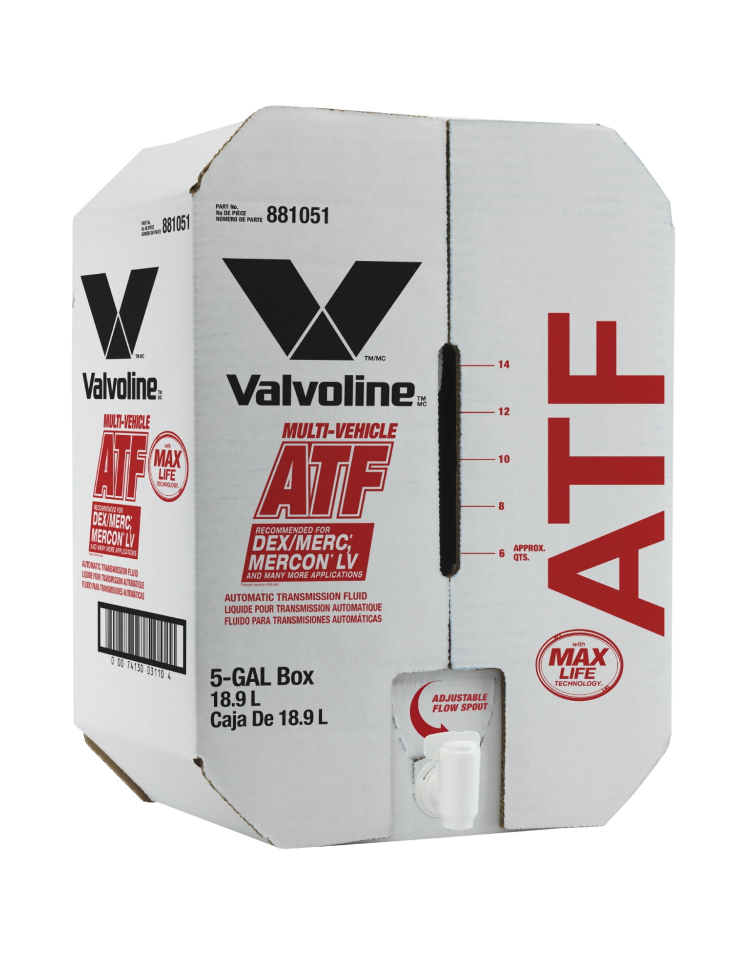 Valvoline Automatic Transmission Fluid,5 gal. Size 881051