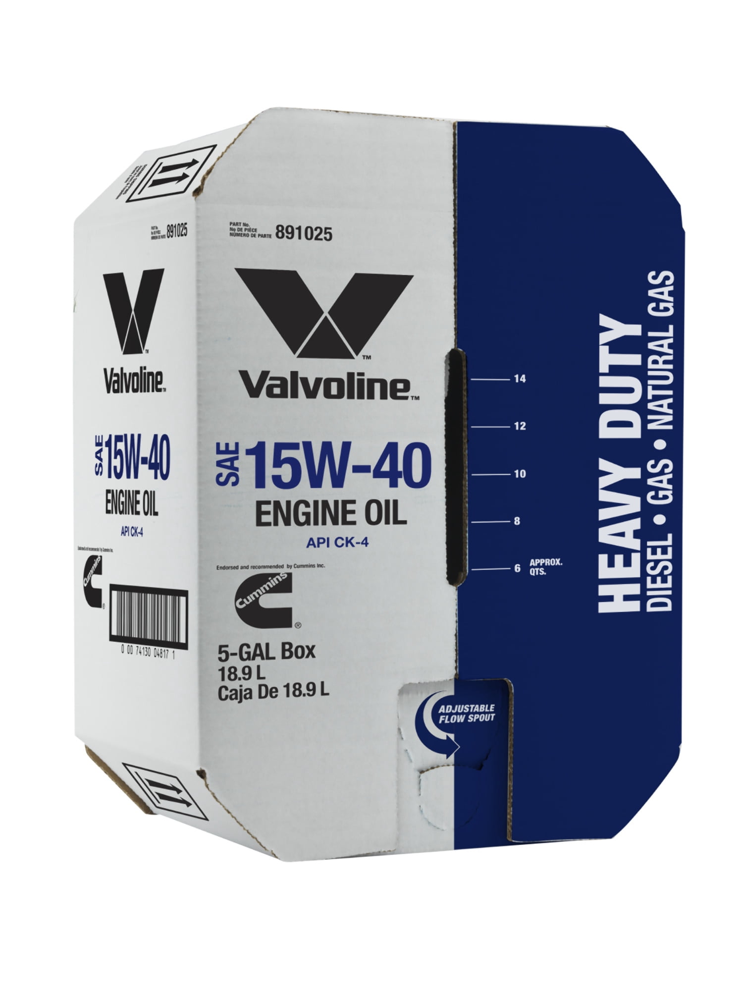 Valvoline Premium Blue One Solution Engine Oil 15W-40 5 GA Box