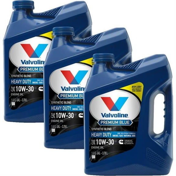 Valvoline Premium Blue Outstanding Wear Protection Diesel Engine Oil 10W-30, 3 Gal ("pack"3)