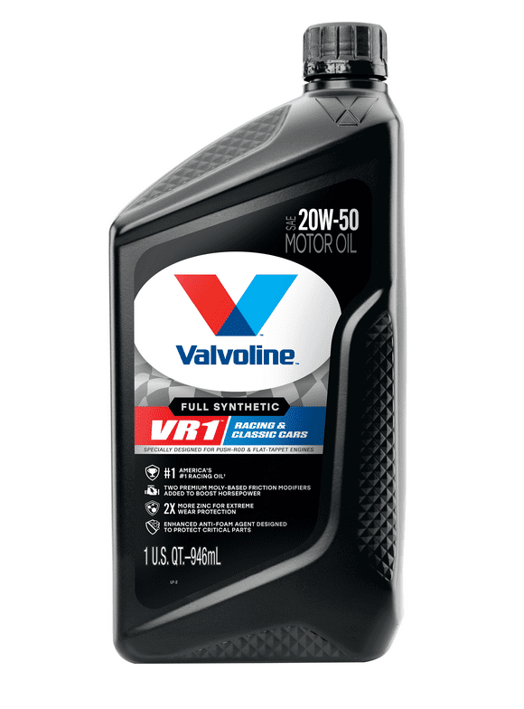 Valvoline VR1 Racing Synthetic 20W-50 Motor Oil 1 QT