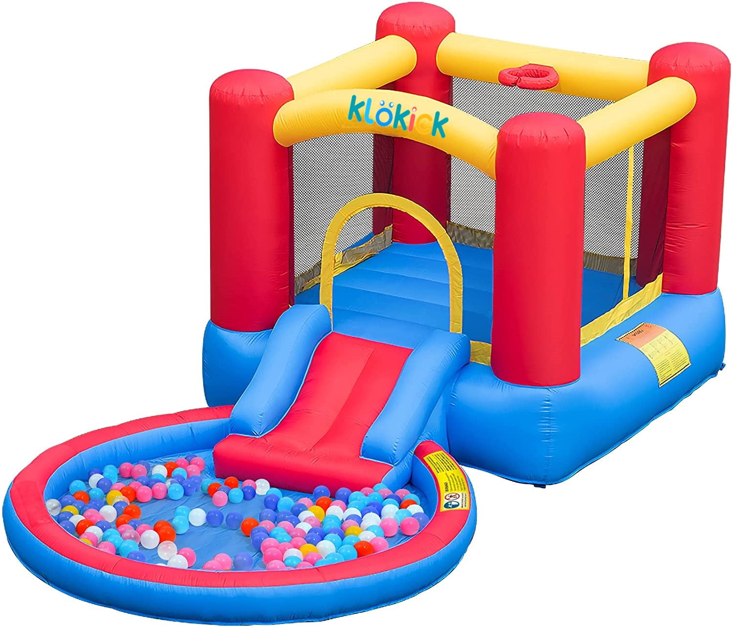 Valwix Inflatable Bouncer, Kids Bounce House Jumping Castle Slide Pool with 480W Blower