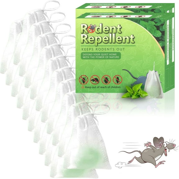 Vamoo 20 Pouches Rodent Repellent Bags, Peppermint Scented Sachets to Keep Mice & Rats Away