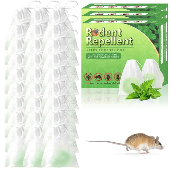 Vamoo 30 Pack Rodent Repellent Peppermint Oil to Repels Mice and Rats Squirrel and Other Rodents for Home Garages RV Closets Trucks Car Engines, Mouse Deterrent for Keep Mice Out