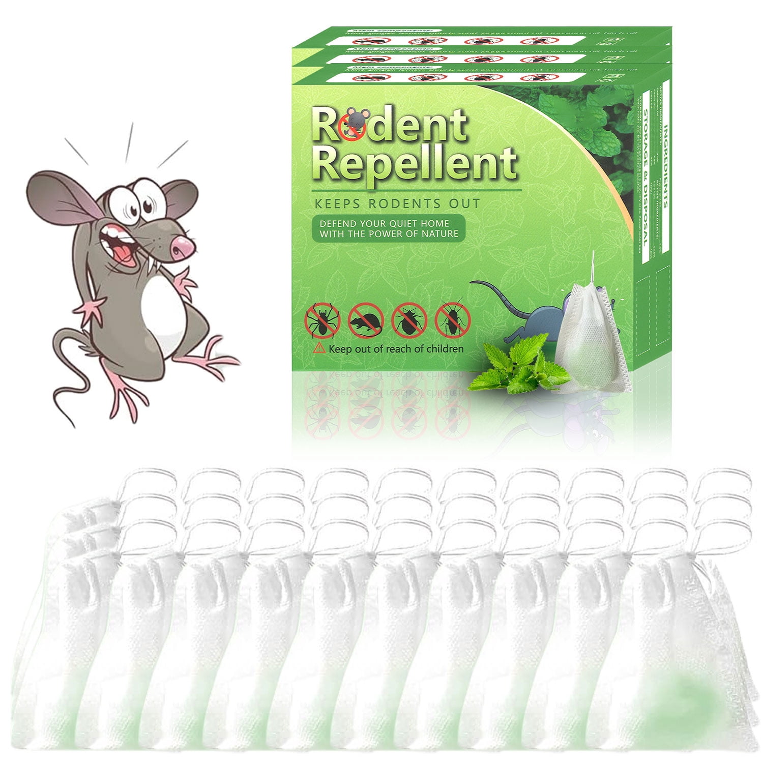 Vamoo 30 Pack RodentRepellent - MiceRepellent Indoor/Outdoor - Moth Balls for Rodents, MouseRepellent Peppermint, Keep Mice Away, Peppermint to Repel Mice and Rats, RatRepellent for House