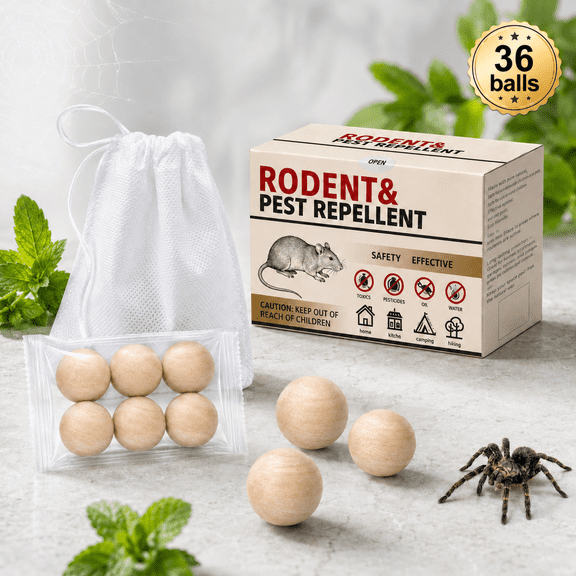 Vamoo~Peppermint Oil Spider RepellentBalls 36 Pack for House Garage to Get Rid of Spiders Outdoor Indoor Natural Deterrent for Home, Garage, Car