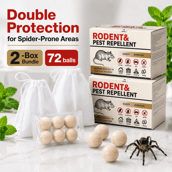 Vamoo~Peppermint Oil Spider RepellentBalls 72 Pack for House Garage to Get Rid of Spiders Outdoor Indoor Natural Deterrent for Home, Garage, Car