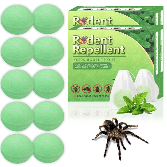Vamoo~Peppermint Oil SpiderRepellent Balls 20 Pack for House Garage to Get Rid of Spiders Outdoor Indoor– Natural Deterrent for Home, Garage, Car