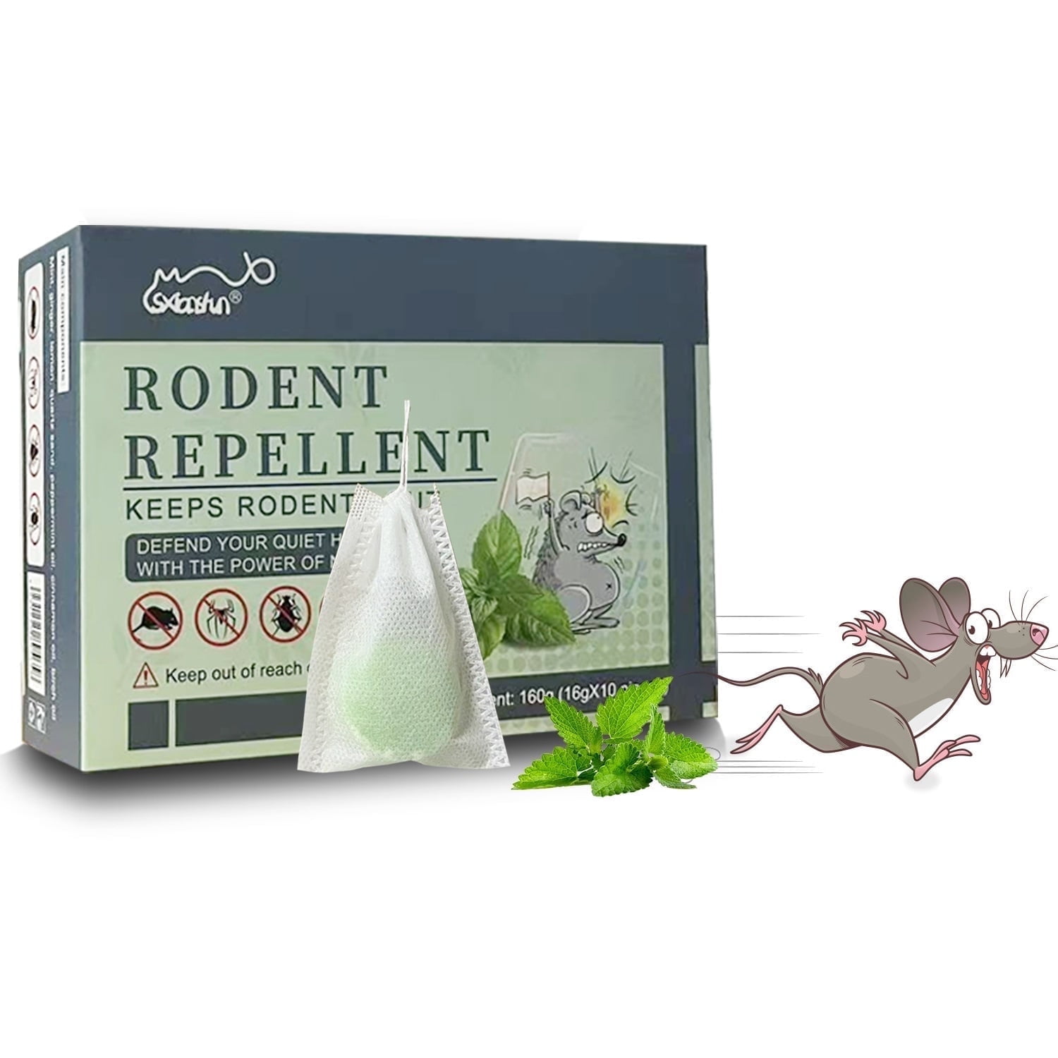 10-Pack of All-Natural Rodent Repellent Pouches, Safe & Long-Lasting Mice & Rat Control, No Harsh Chemicals