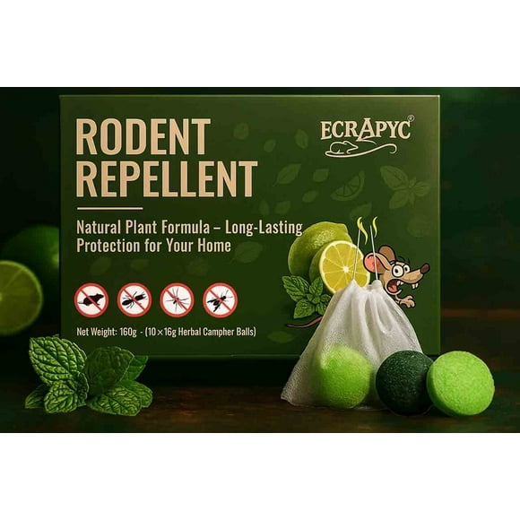 Vamoose Rodent Repellent Pouch - Natural Plant-Based Mouse and Rat Deterrent, 10 Pouches for Home and Garden Use