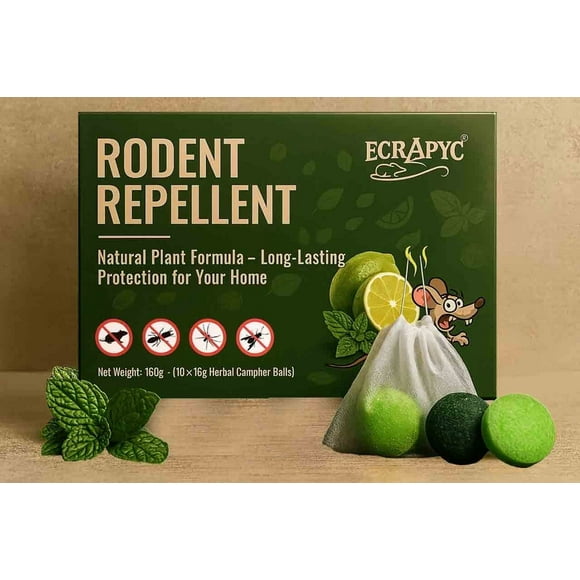 Vamoose Rodent Repellent Pouches - 10 Pack, Peppermint Oil for Mice and Rats, Safe, No Chemicals