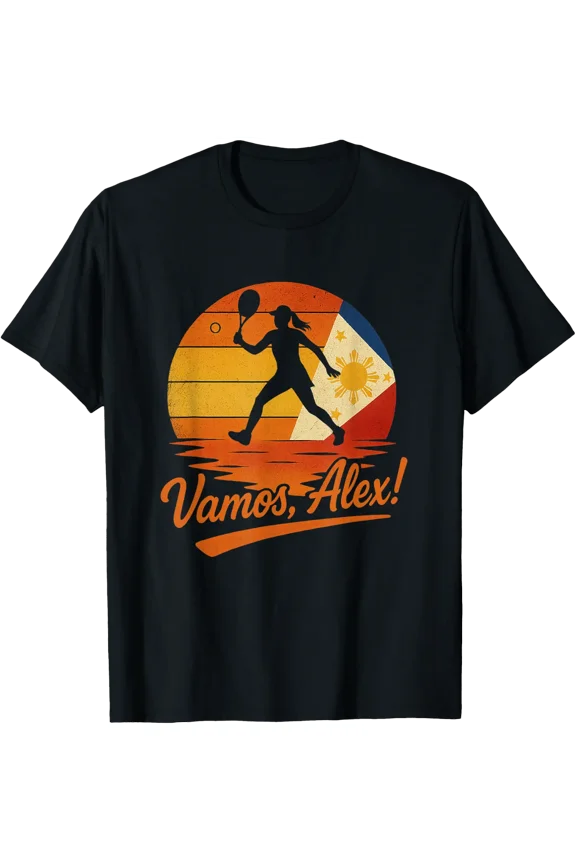 Vamos, Alex! Philippines Tennis Star Retro Sunset T-Shirt Size S-5XL