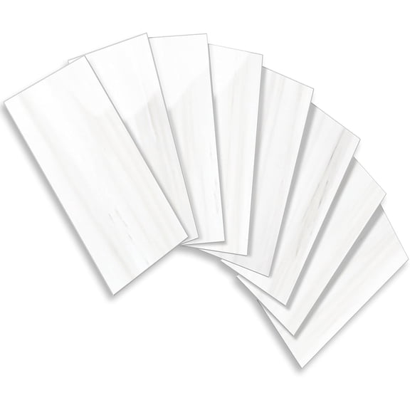 Vamos Tile 100-Piece Glossy Wooden Marble Grain Peel and Stick Backsplash Tile,3''x6'' PVC Subway Tile with White Grout, Stick on Backsplash for Kitchen/Bathroom/Fireplace
