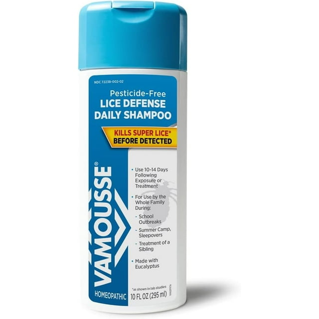 Vamousse Lice Defense Daily Shampoo, Super Lice Killing and Prevention