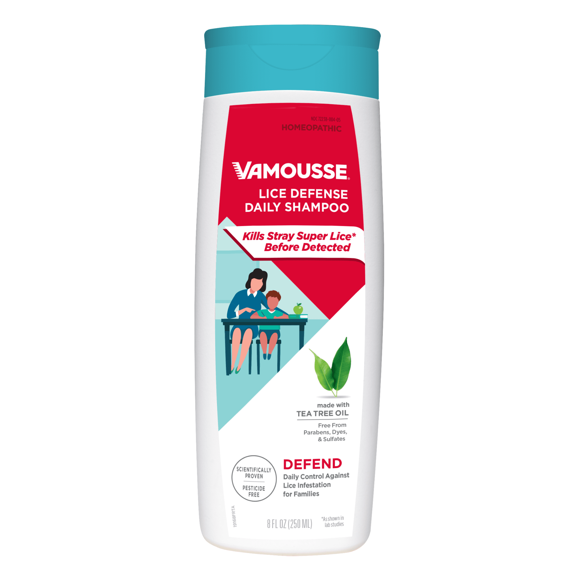 Vamousse Lice Defense Daily Shampoo, Super Lice Killing and Prevention, 8 fl. oz.