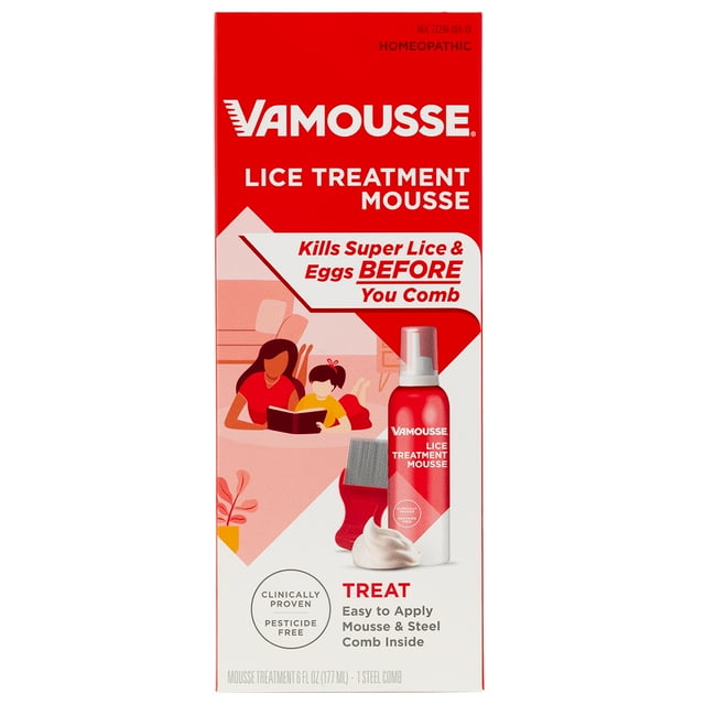 Vamousse Lice Treatment Mousse For Kids & Adults, Kills Super Lice
