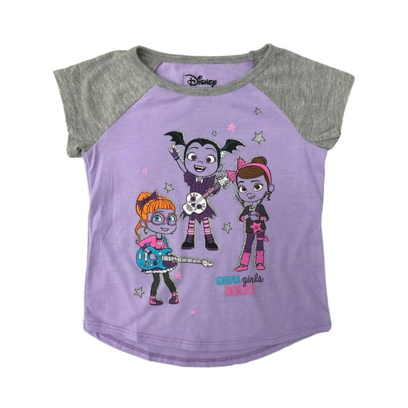 Vamperina Toddler Girls Purple Ghoul Girls Rock T-Shirt Short Vampire Tee 4T