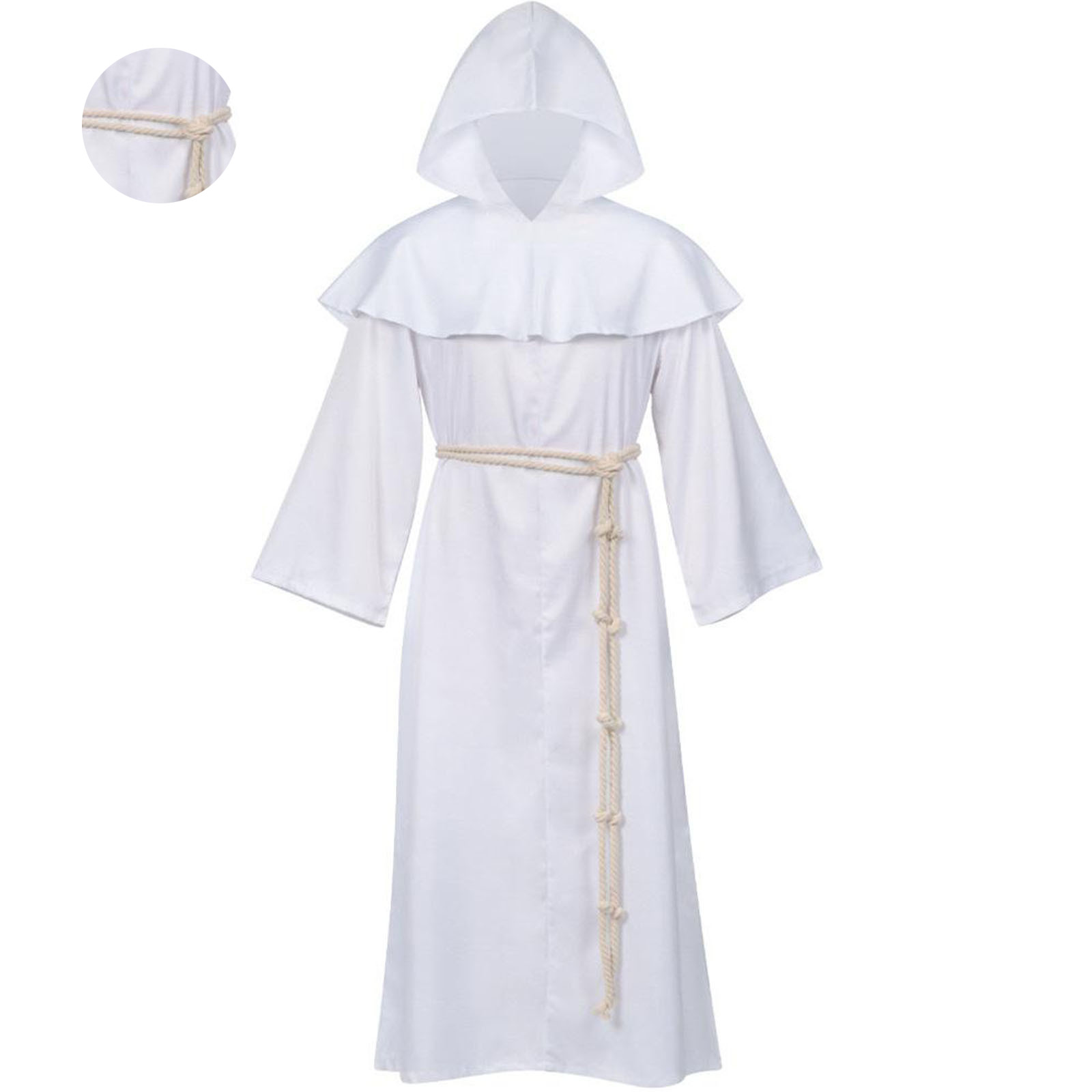 Vampire Robe Men Vampire Accessories White Cloak with Hood for Men and Women Vampire ...