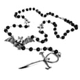 thumbnail image 1 of Vampire Ankh Rosary Necklace Black Necklace Bead Necklace for Men Teenagers, 1 of 9