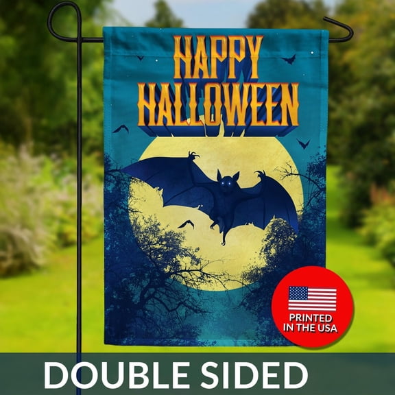 Vampire Bat Halloween Flag Gothic Dracula Full Moon Decor 1