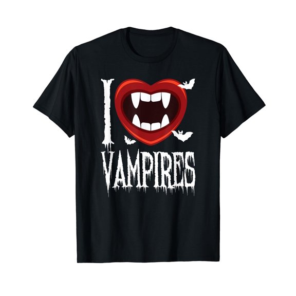 Vampire Bite | I Love Vampires Heart | Scary Halloween T-Shirt