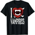 thumbnail image 1 of Vampire Bite | I Love Vampires Heart | Scary Halloween T-Shirt, 1 of 5