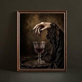 Vampire Blood Glass Dark Academia Victorian Vintage Moody Poster