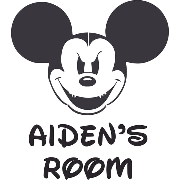 Vampire Cartoon Character Vinyl Customized Name Decal - Custom Vinyl Wall Art - Personalized Name - Baby Girls Boys Kids Bedroom Decal Room Stickers Decoration Size (20x18 inch)