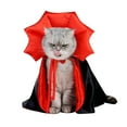thumbnail image 1 of Vampire Cloak Cape Costume Clothes, Adjustable Red Black Pet Accessories Outfit Decor Cowl for Small Cats Dogs Animals Halloween Party Pet Cosplay, 1 of 6