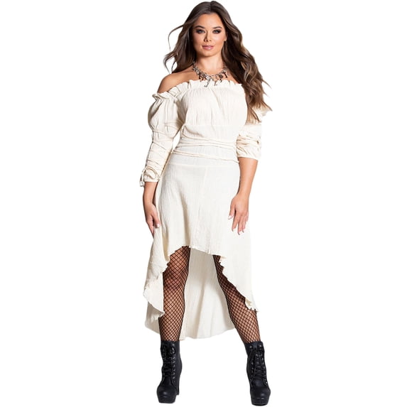 Vampire Cos, Gothic Dress Strapless Renaissance Costume Women Halloween Vampire Costume|Refined and Elegant,Formal Evening Wear,Witch Costume Women,Cocktail Dresses,Flowy Midi Dress, XXL