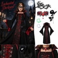 thumbnail image 1 of Vampire Costume, Draculaura Costume, Medieval Dress Costume, Womens Halloween Vampire Costume Medieval Gothic Dress Set for Cosplay Party Carnival Dress Up and Themed Holiday Gathering, 1 of 9