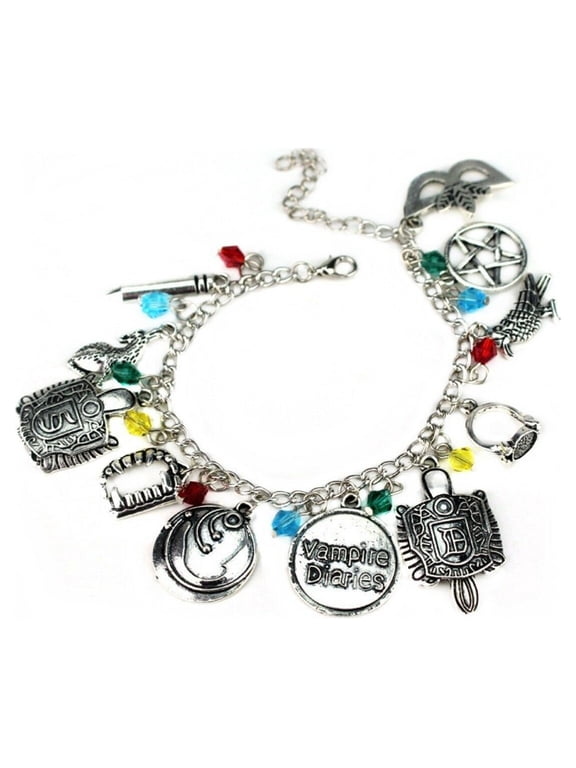 Vampire Diaries 10 Themed Charms Metal Novelty Charm Bracelet