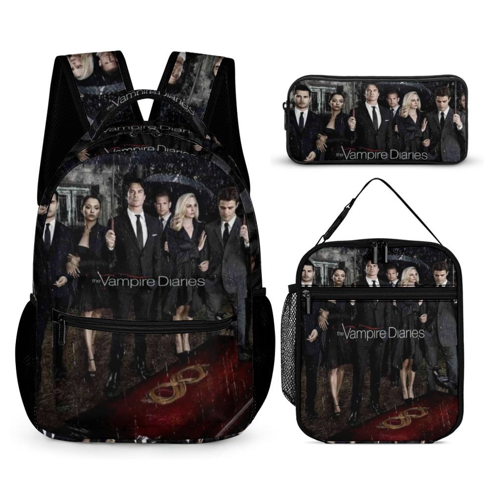 Vampire Backpack Clips Vampire Diaries 3 Piece Backpack Set School Bag Combination Travel ...
