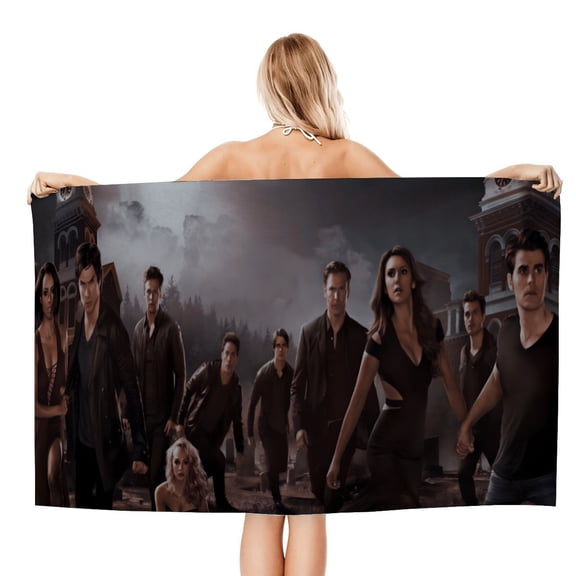 The Vampire Diaries Beach Quick Drying Towel, vibrant design, lightweight, quick-drying, and sand-resistant for ultimate beach comfort.size 30.7x59in (78x150cm)