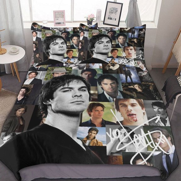The Vampire Diaries Bed Duvet Cover Microfiber Bedding Sets 3D Printed Lightweight 3 Piece Comforter Sets, 1 Duvet Cover And 2 Pillow Shams for Kids Boys Girls 79"x90"