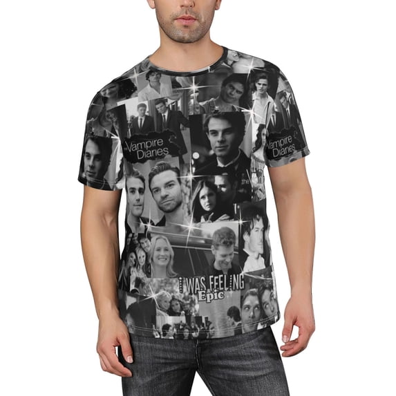 Vampire Diaries Characters T-Shirt for Men Novelty 3D Pritneted Casual Short Sleeve Tees Shirt Summer Street T Shirt Top