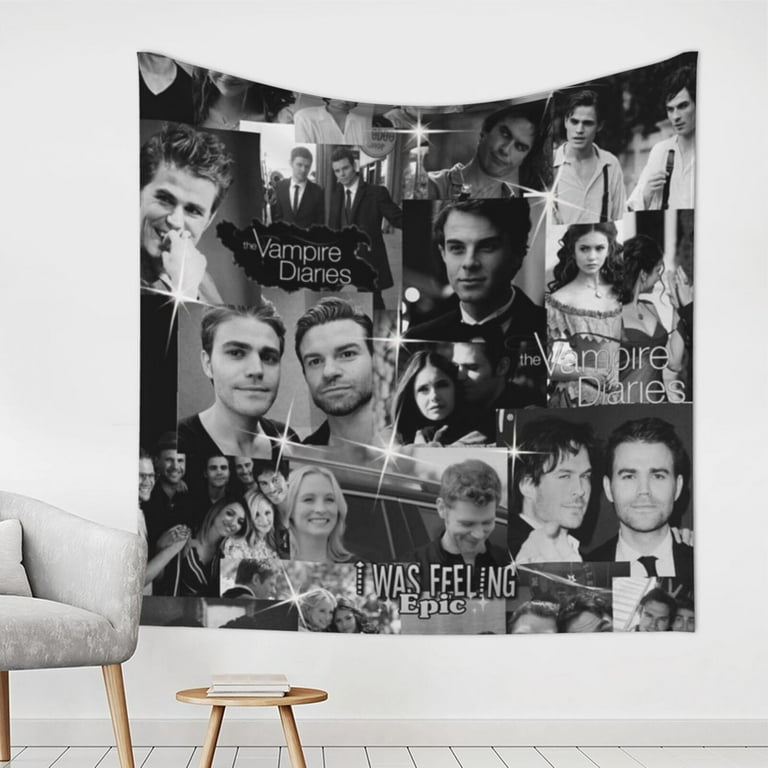 Vampire Diaries Characters Tapestry Luxury Wall Hanging Tapestries Decor For Bedroom Living Room Dormitory Mural Blanket 59x59in