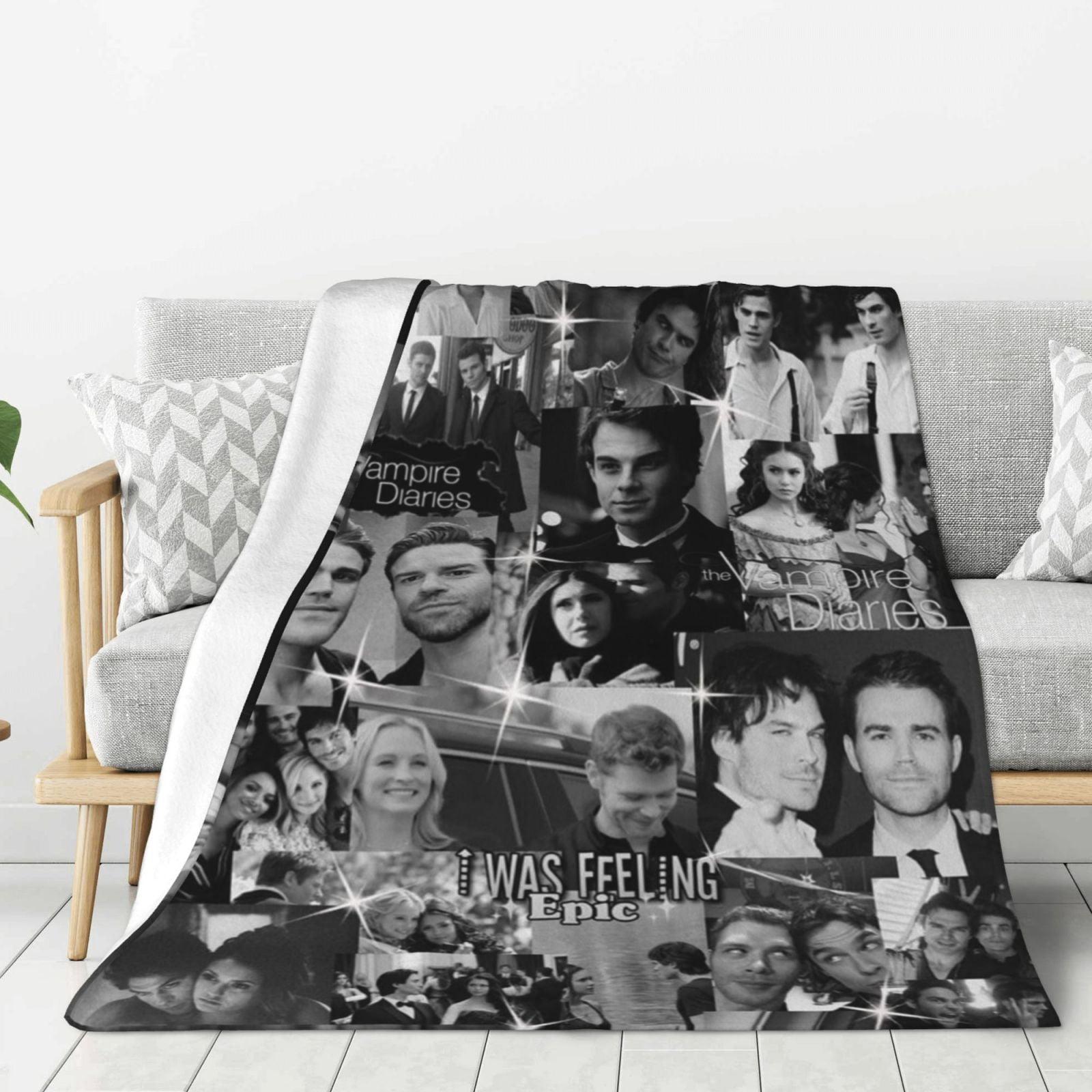Vampire Diaries Characters Thick Blanket Cozy Soft Fuzzy Antipilling