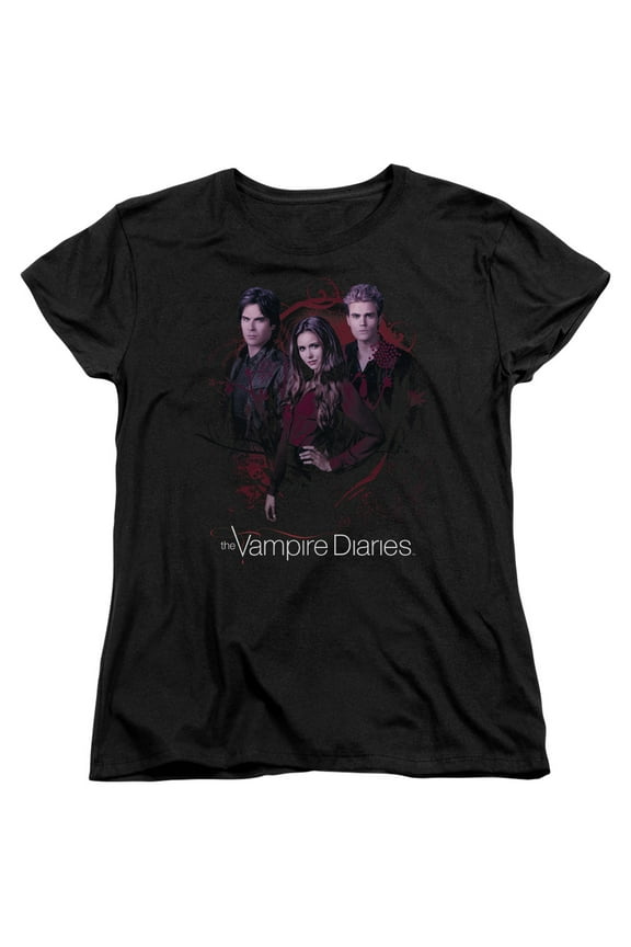 Vampire Diaries Company of Three Women's T Shirt (Medium) Black