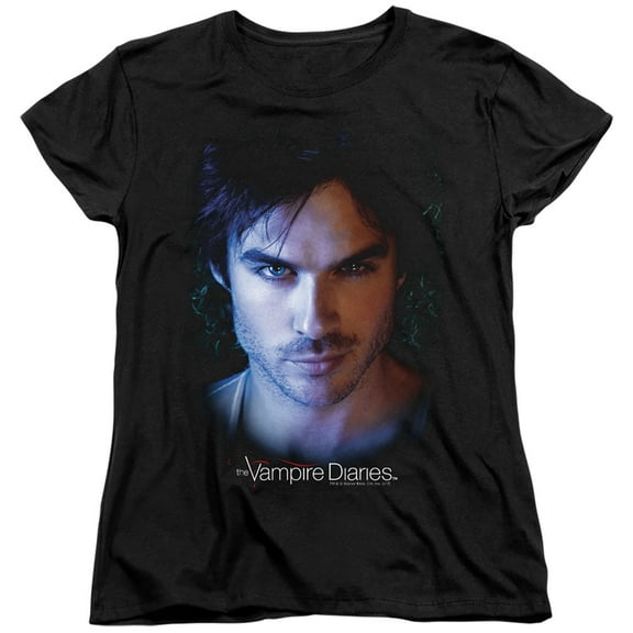 Vampire Diaries Damon Women's T Shirt (Large) Black
