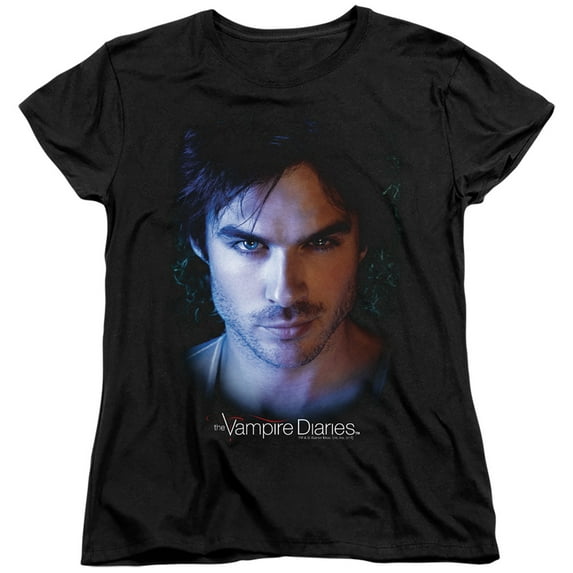 Vampire Diaries Damon Women's T Shirt (Small) Black
