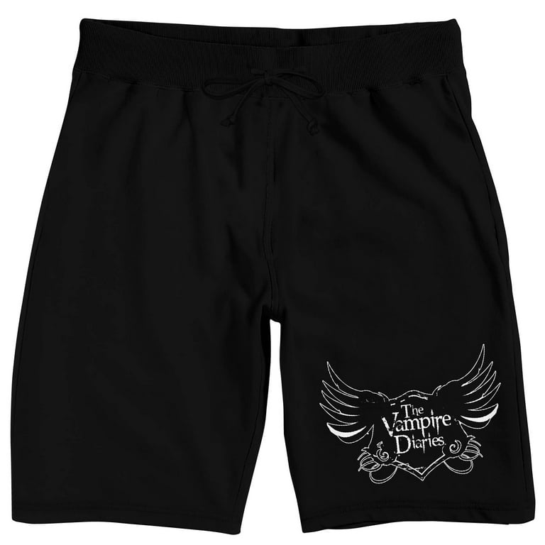 Vampire Diaries Heart Logo Men's Black Sleep Pajama Shorts-XXL