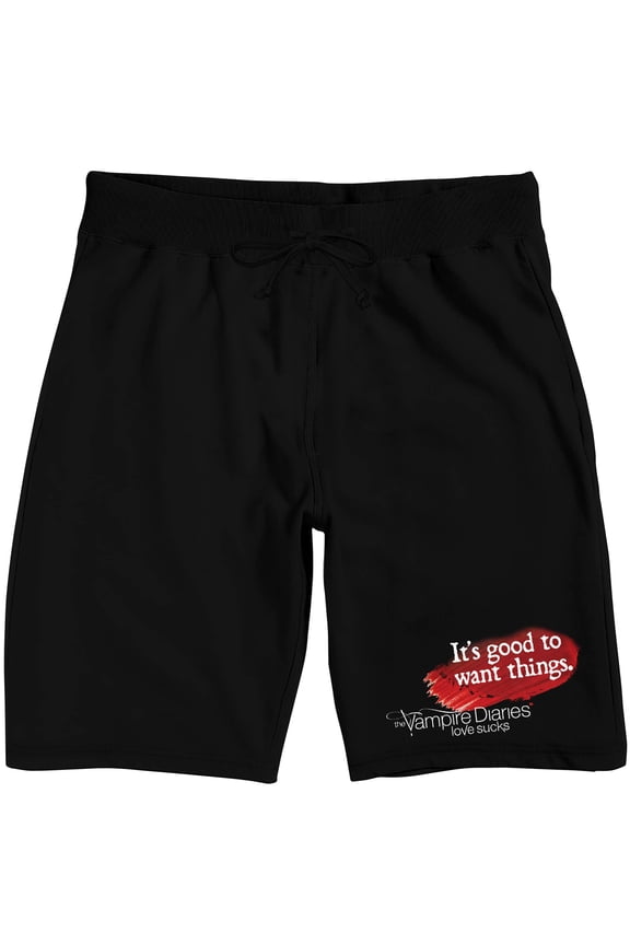 Vampire Diaries It's Good To Want Things Men's Black Sleep Pajama Shorts-Medium