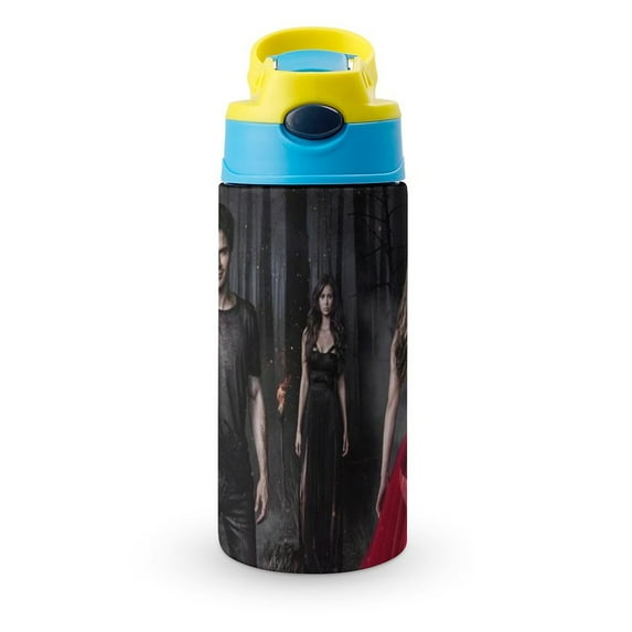Vampire Diaries Kids Water Bottle Stainless Steel Vacuum Insulated Water Cup With Covered Pop-Up Straw