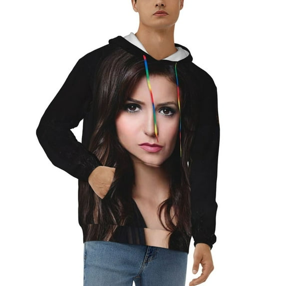 Vampire Diaries Men's Hoodie With Color Drawstrings Sweatshirt Hooded Pullover Print Winter Coat Jacket X-Large