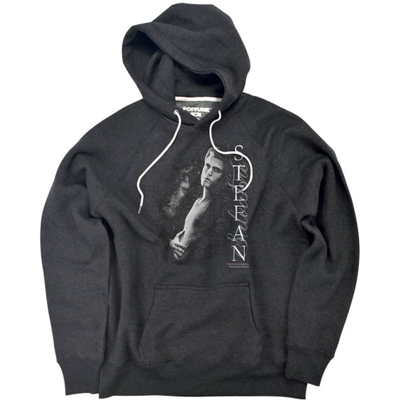 Vampire Diaries Next To Me Unisex Adult Slim Fit Pull-Over Heather Hoodie, Charcoal, Small