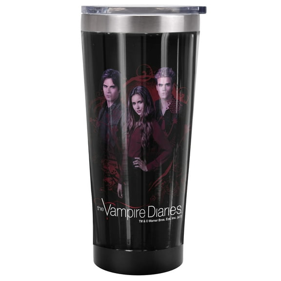 Vampire Diaries Official Trio Vines 20 oz Travel Tumbler, Stainless Steel, Vacuum Insulated with Leak Resistant Slide-Lock Lid