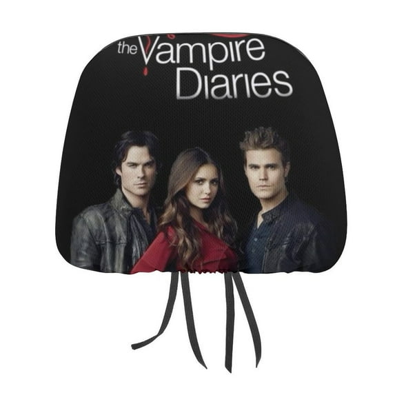 The Vampire Diaries Poster Car Headrest Cover 2 Pcs Vehicles Seat Pillow Cover Protector Accessories Decor Auto Front/Rear Seats Head Rest Cover 2 Pcs Universal Fit Most Cars Sedan SUV Van